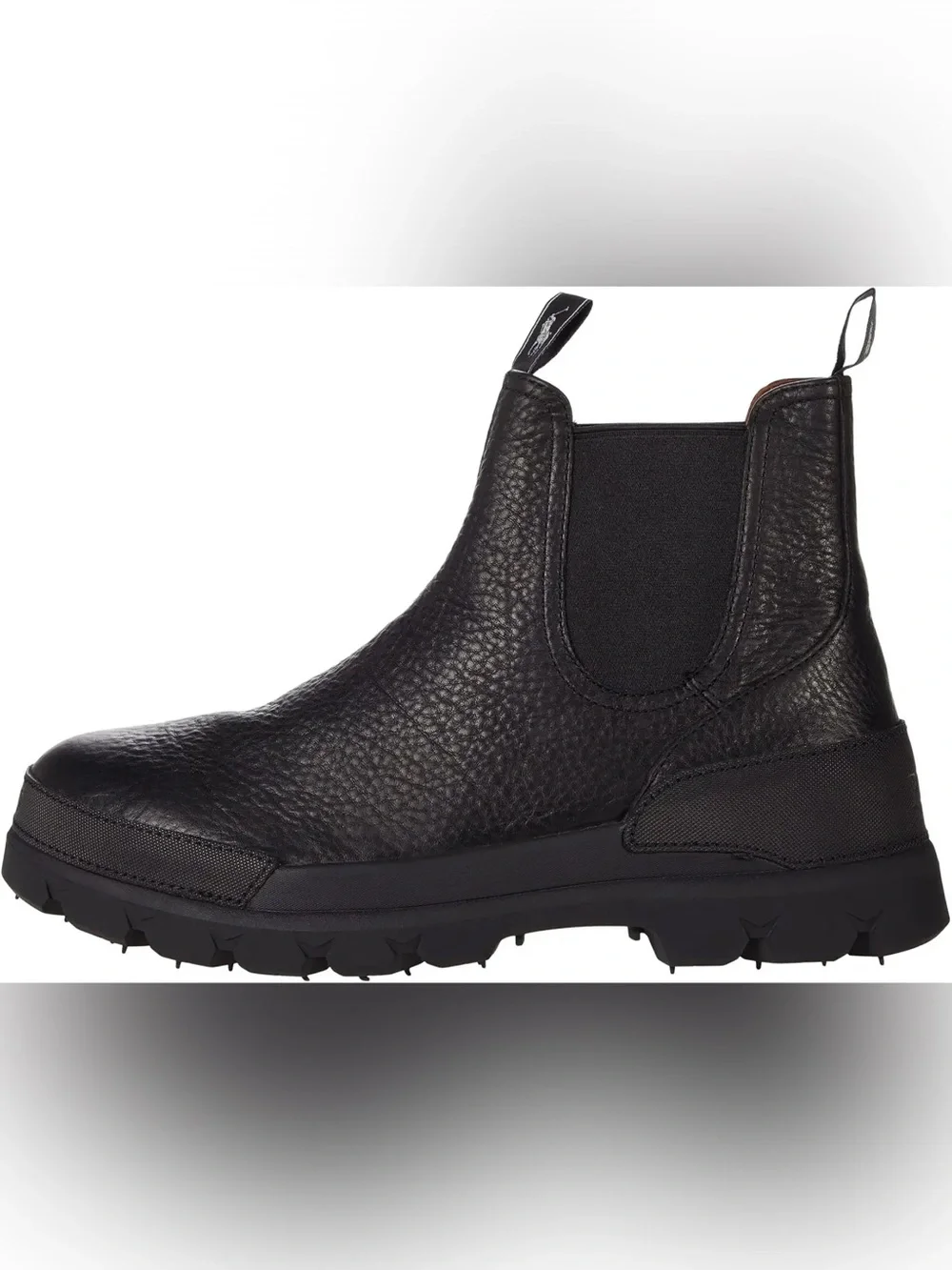 Polo by Ralph Lauren Black Pebbled Leather Chukka Boots